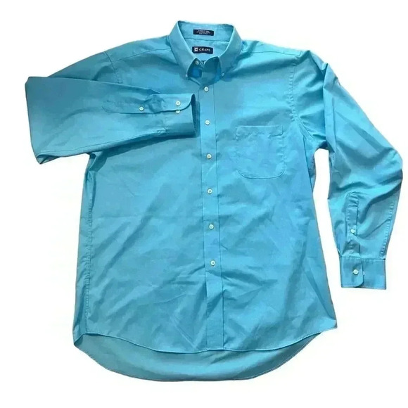 Chaps Classic Fit Twill Long Sleeve Button Front Shirt Men’s 16 16 1/2 34-35 LG - Picture 4 of 8